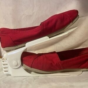 Bobs By Skechers Womens Casual Espadrille Shoes Red Size 9